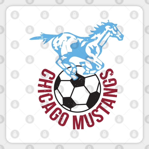 1967 Chicago Mustangs Vintage Soccer Magnet by ryanjaycruz